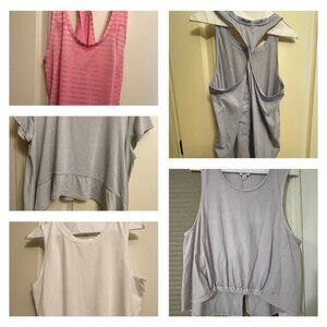 5- Piece Workout Top Bundle- Woman's Athletic Tanks and Tees